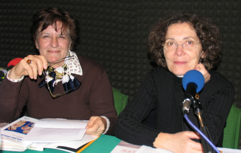 Alda Ottelli e Maria Conte durante una registrazione