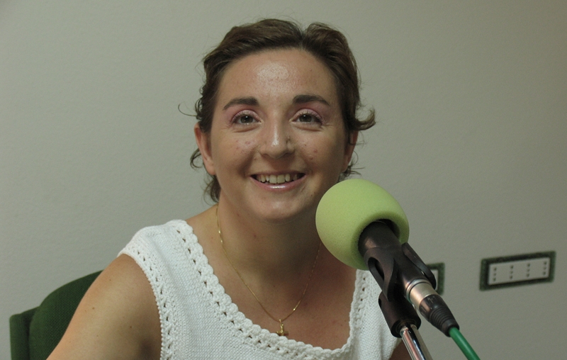 Monica durante una registrazione